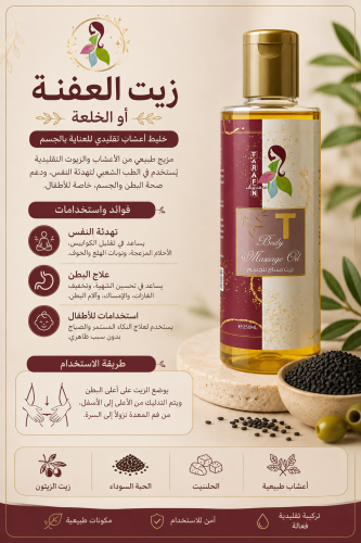 زيت مساج البطن 250 مل (المعروف شعبياً ب زيت الخلعة...