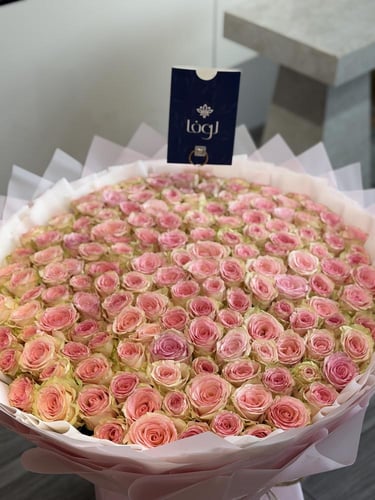 باقة الجوري بنك زهري