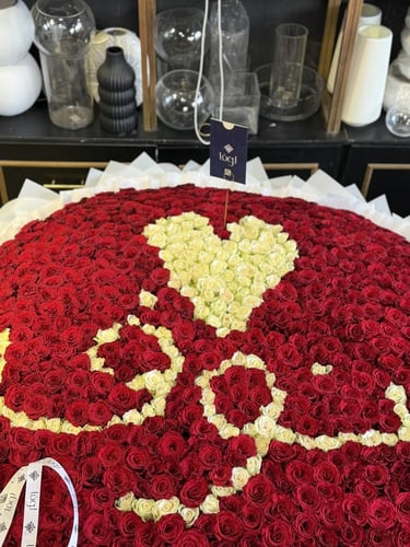 بوكيه الجوري الاحمر 1000ورده