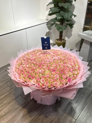 باقة الجوري بنك زهري