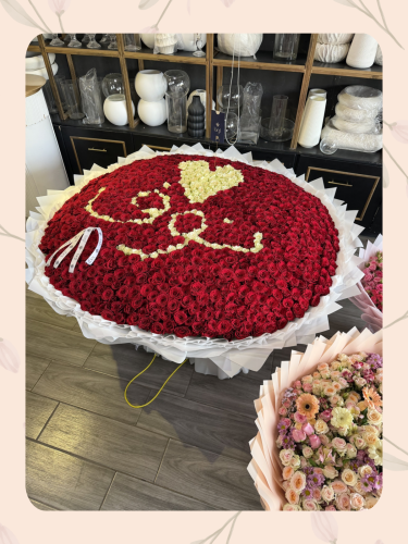 بوكيه الجوري الاحمر 1000ورده