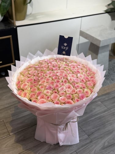 باقة الجوري بنك زهري