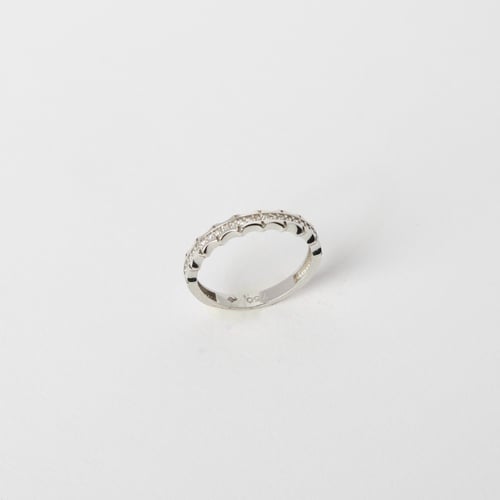 خاتم ذهب ابيض عيار 18 تصميم الماس ، الوزن (2.00) ج...