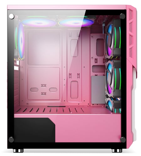 كيس بي سي ( pink ) IKING RGB mid tower / 6 fans