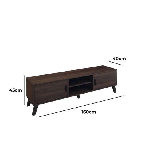 طاولة تلفزيون بني 160-180 سم مع رفوف جدارية وستاند...