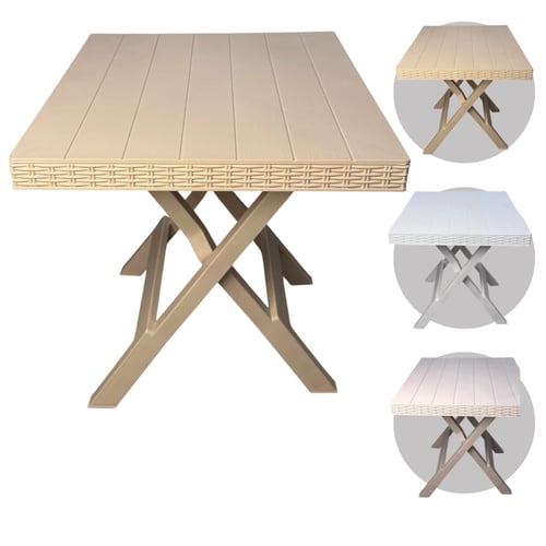 عرض طاولة مع 4 كراسي من الفايبر قابله للطي