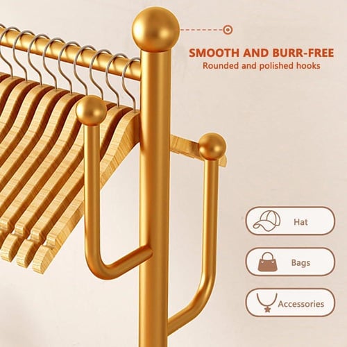 استاند تعليق ملابس بسلة سفلية جلد أسود