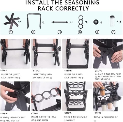 رف البهارات الدوار 360° – تنظيم عملي وجميل للتوابل