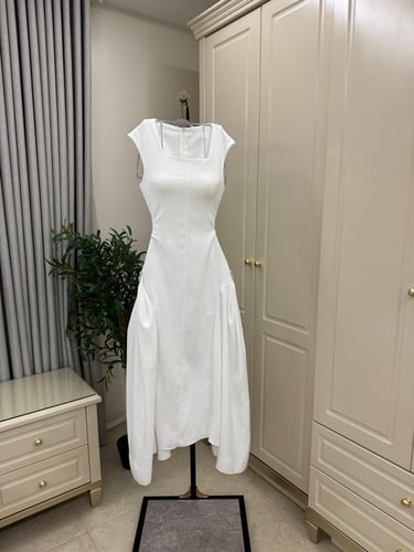 فستان ناعم اكمام كت (5الوان)