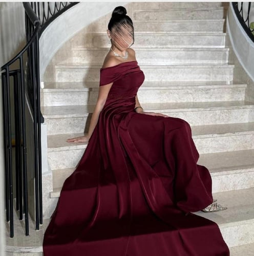 فستان برغندي راقي