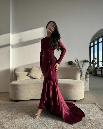 فستان سهره باكمام طويله