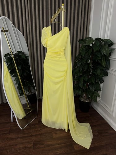 فستان سهره ليموني