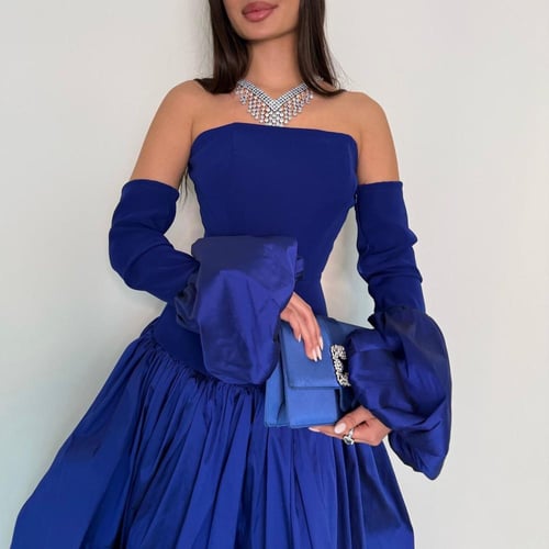 فستان نيلي راقي