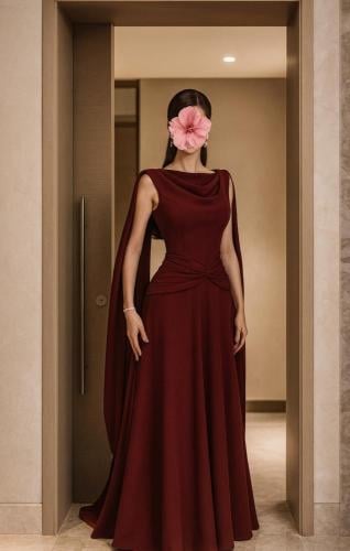 فستان احمر ناعم