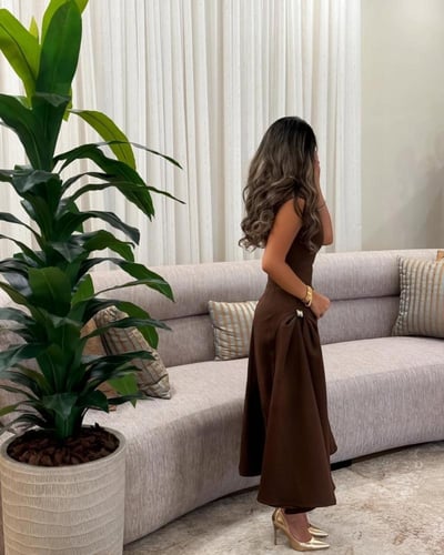 فستان ناعم اكمام كت (5الوان)