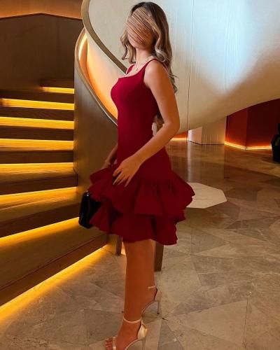 فستان احمر قصير خامه باربي