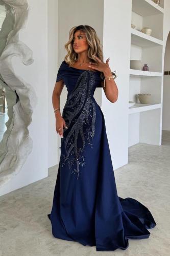 فستان العنود فستان سهره كحلي