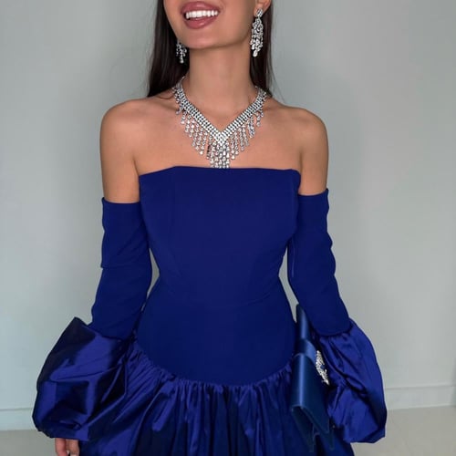 فستان نيلي راقي