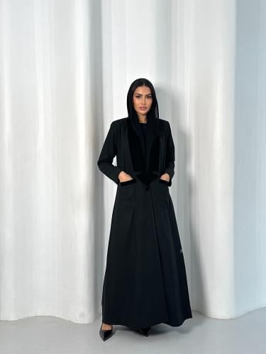 بليزر صوف ناعم مع مخمل