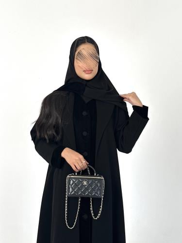 عبايه كريب سراميك مع مخمل