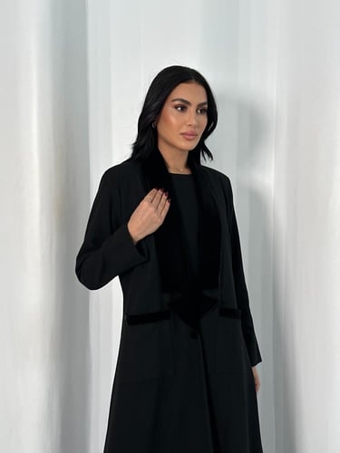 بليزر صوف ناعم مع مخمل