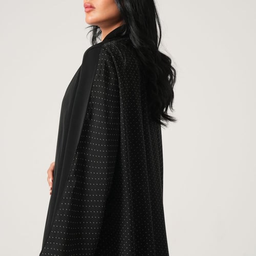 عبايه شيفون منقط مع كريب