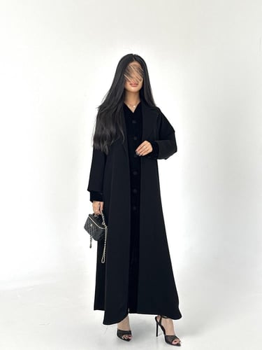 عبايه كريب سراميك مع مخمل