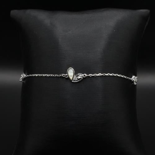 A11 اسوارة من الفضة عيار ٩٢٥ على شكل قلب مطعمة بال...