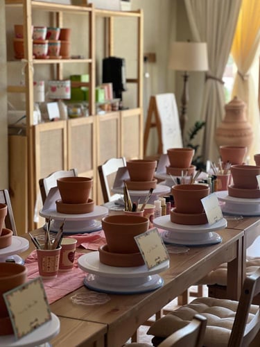 تجربة الرسم على الفخار بيت الثقافة