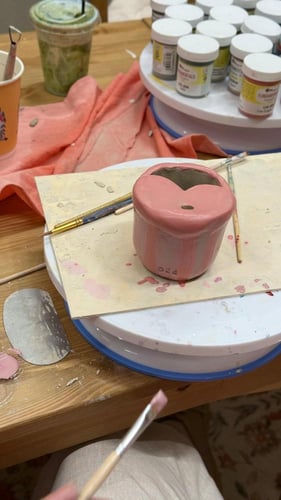 تجربة عمل قطعة خزفية