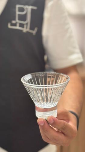 Glass of Halwa Hamsa lines 10cm
