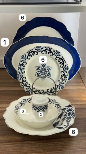 طقم سفرة 28 ق زهور كحلي