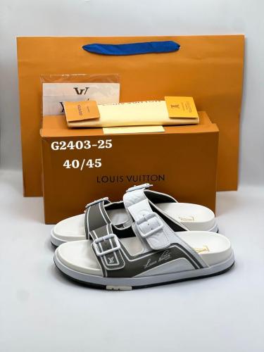 صندل LV ابيض / رمادي