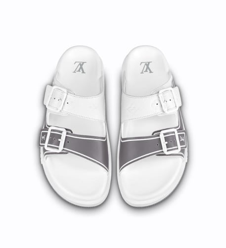 صندل LV ابيض & رصاصي