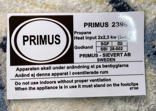 أستيكر موقد بريموس شفاف 2396