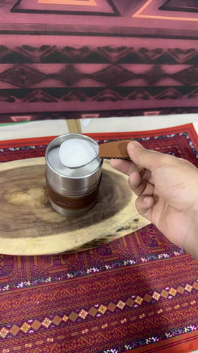 مكيال استيل ملبس جلد