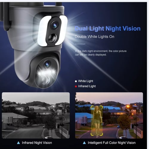 كاميرا مراقبة طاقة شمسية اصدار S21 بعدستين ثابتة و...