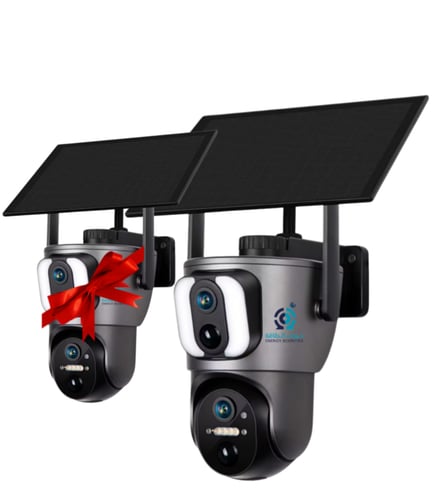 كاميرا مراقبة طاقة شمسية اصدار S21 بعدستين ثابتة و...
