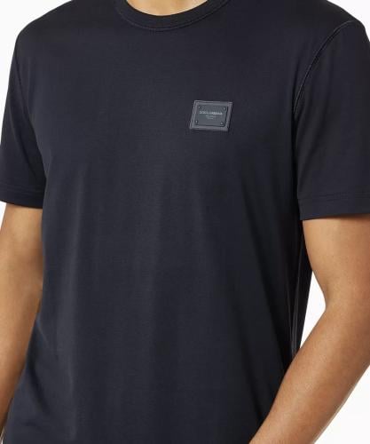 دولتشي اند غابانا تيشيرت رجالي قطن برقعة شعار الما...