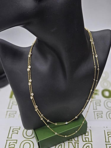 عقد فضة نسائي بفصوص زركون لامعة