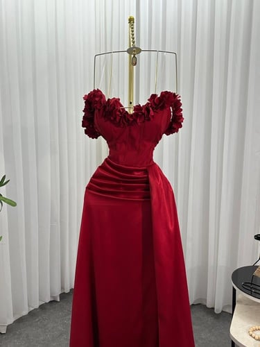 فستان سهره عنابي