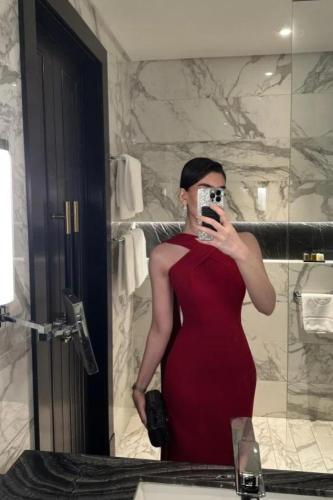 فستان سهره احمر ناعم