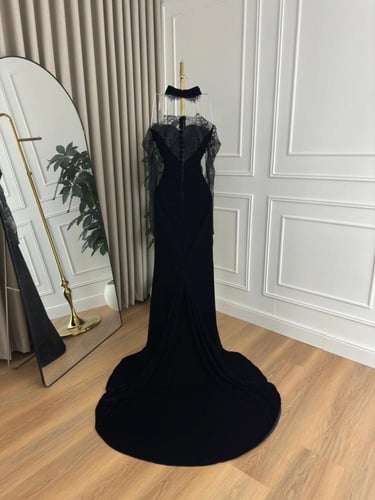 فستان سهره اسود مخمل