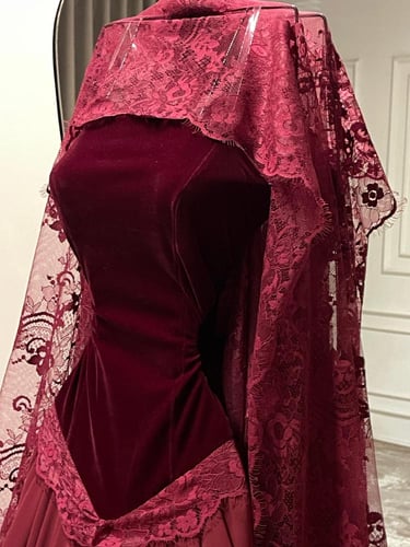 فستان سهره احمر مخمل