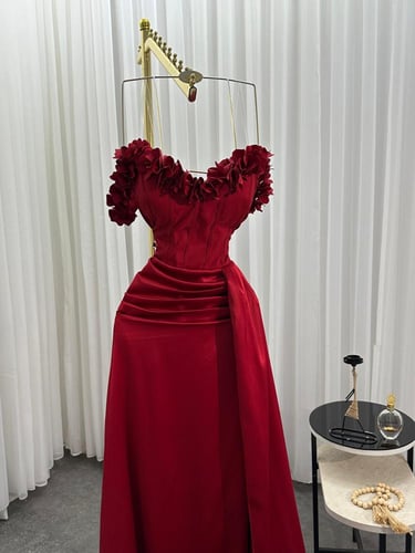 فستان سهره عنابي