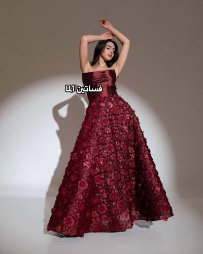 فستان شيلا عنابي