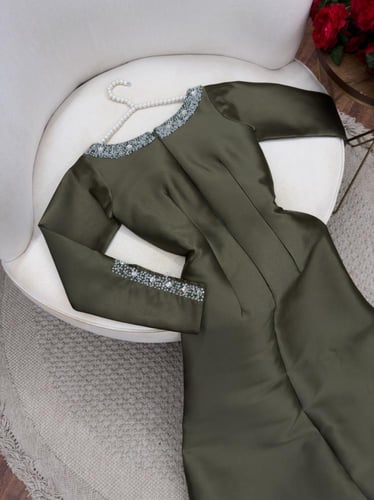 فستان سهره زيتي