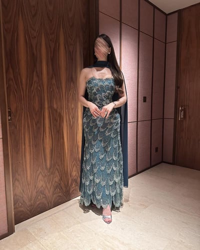 فستان سهره تركوازي