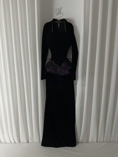 فستان سهره اسود مخمل