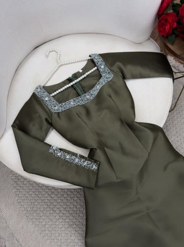 فستان سهره زيتي